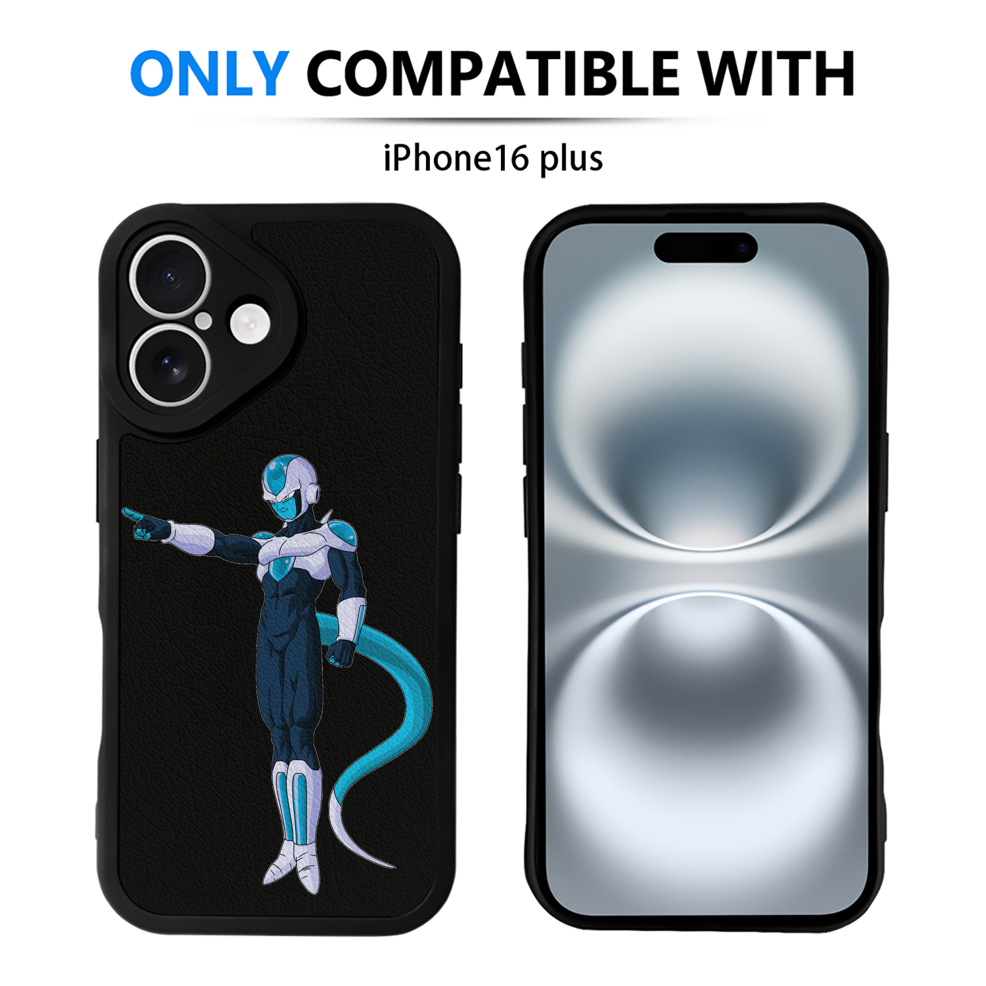 （画像用） ドラゴンボール フリーザ DRAGON BALL Frieza 【iPhone 16シリーズ対応】シリコンスマホケース（レザー調） 材質：シリコン